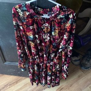 Ella Moss Black with floral print dress sz 12